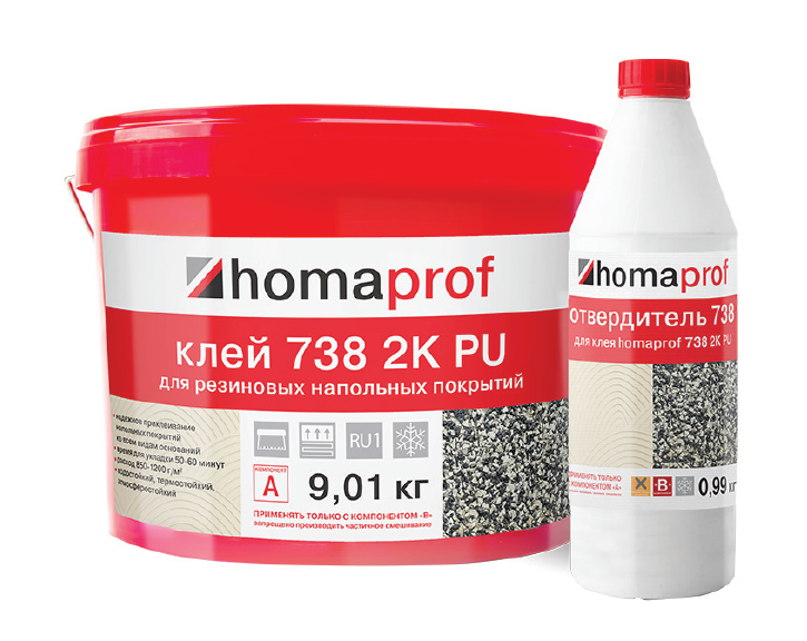 Клей homaprof 738 2K PU Компонент А+В 10кг